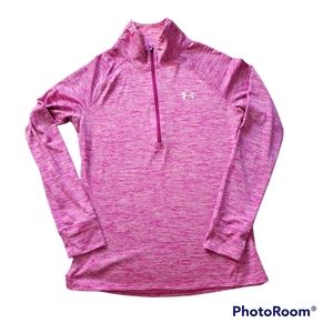 Under Armour Semi-Fitted All Season Gear Pink Fuscia Size Medium 1/4 Zip